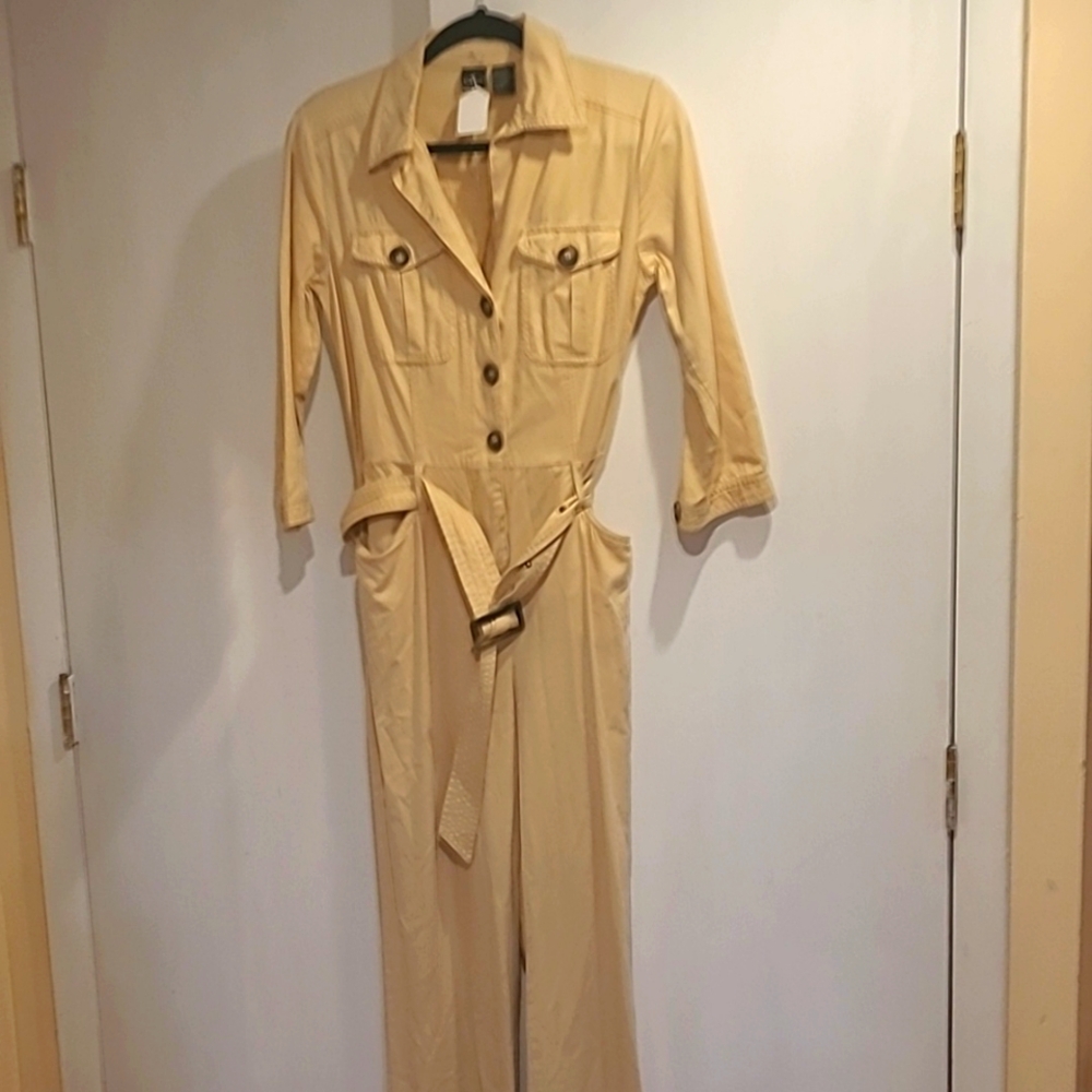 Beige jumpsuit. Size 4.
